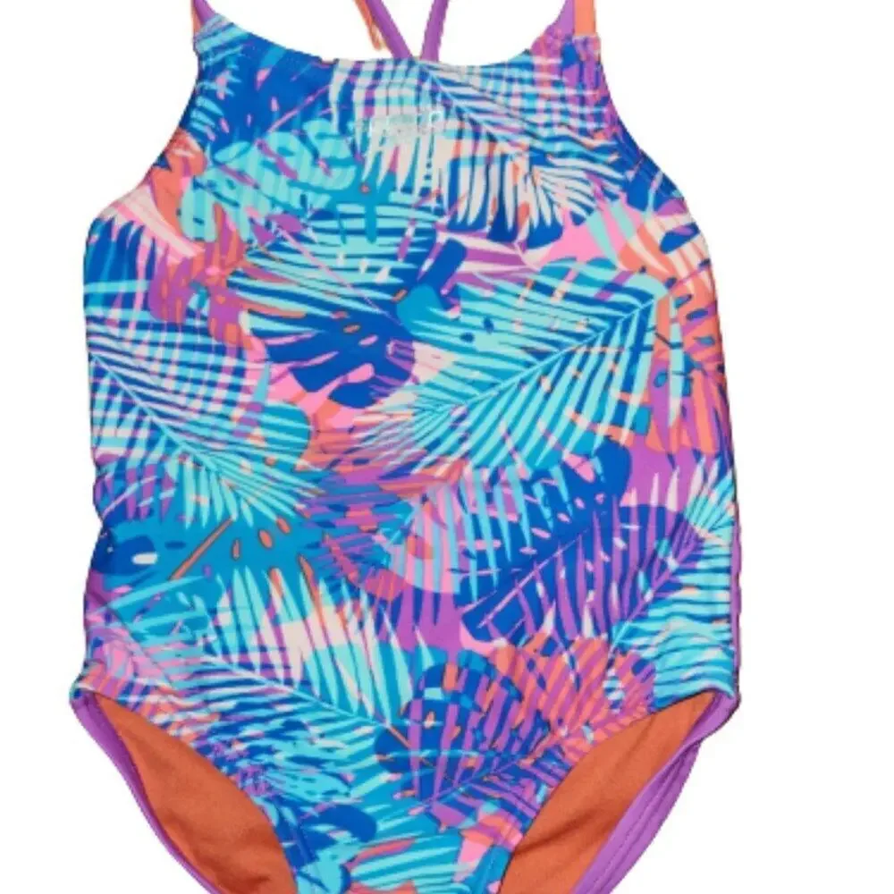 Speedo Leaves Design One Piece Swimsuit || xs EUC